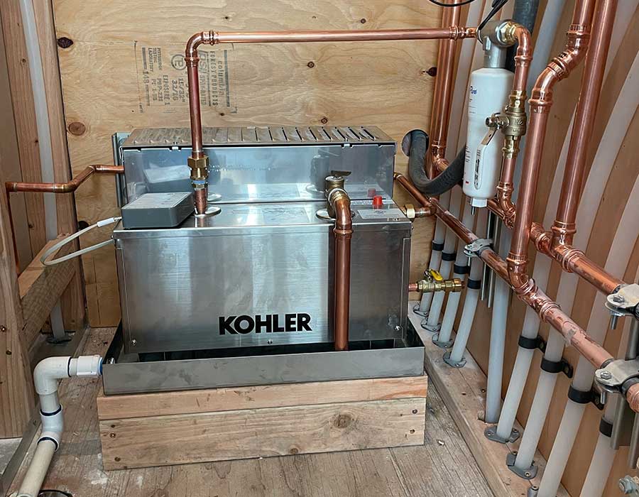 Kohler unit with clean copper plumbing