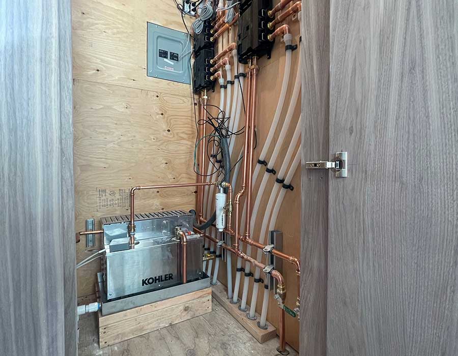 Clean copper and PEX manifold plumbing rough-in by Western Plumbing Solutions in Littleton, CO